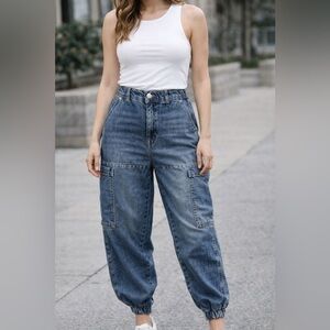 Forever 21 Blue Cargo Jeans